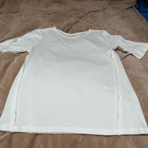 We The Free Ribbed White Tee M